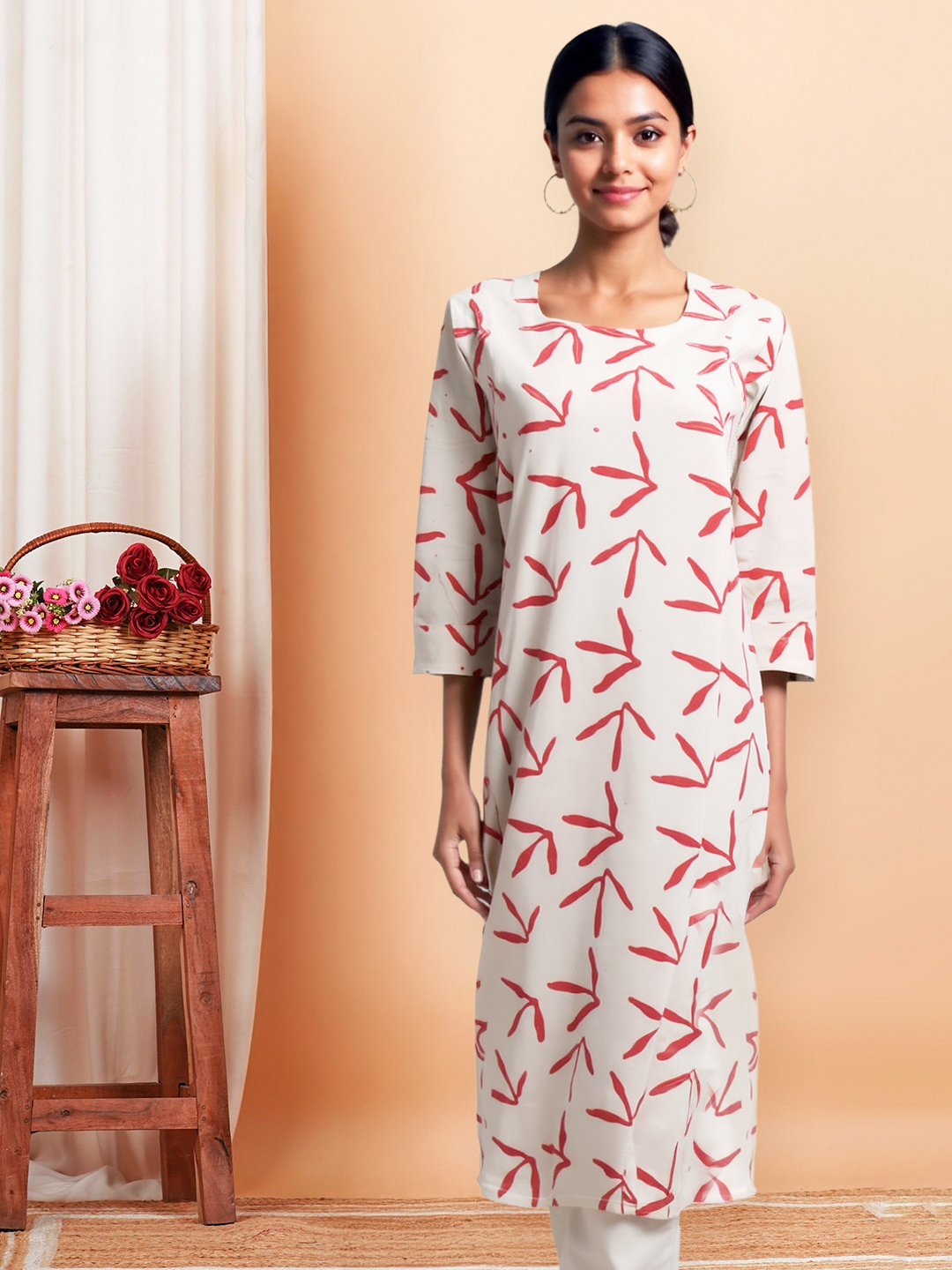 Picture of Minimalistic Floral Print Kurta
